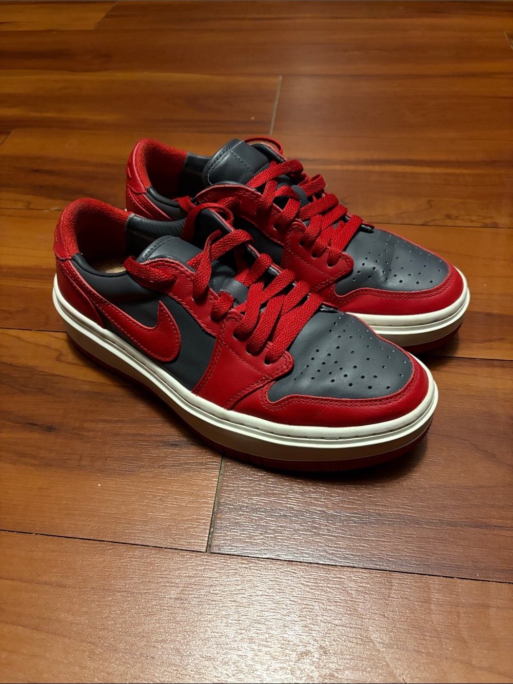 Nike Air Jordan 1 Elevate Low Women's 8 Gray Red Shoes DH7004-006